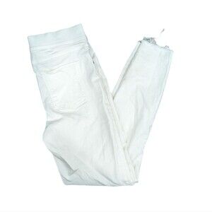 Spanx white ankle skinny jeans jeggings distressed denim size small